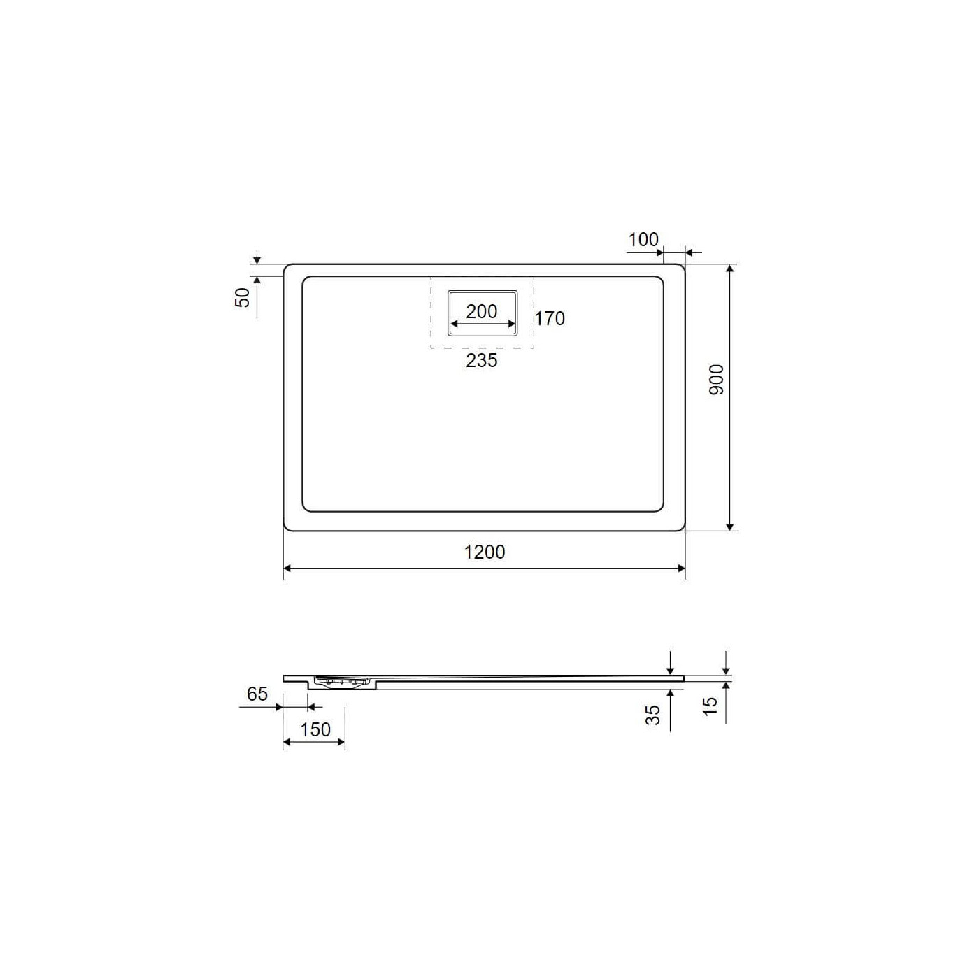Brodzik Prostokątny Lavano Beton 120x90 BREX.1103.120.090.CON Excellent Brodzik Prostokątny Lavano Beton 120x90 BREX.1103.120.090.CON Excellent