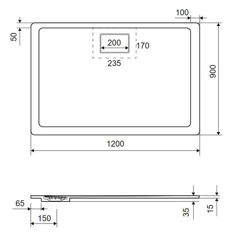 Brodzik Prostokątny Lavano Beton 120x90 BREX.1103.120.090.CON Excellent Brodzik Prostokątny Lavano Beton 120x90 BREX.1103.120.090.CON Excellent