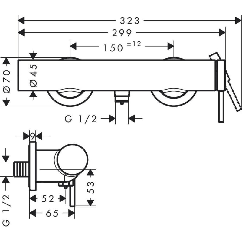 Bateria Prysznicowa Tecturis S Chrom 73622000 Hansgrohe Bateria Prysznicowa Tecturis S Chrom 73622000 Hansgrohe