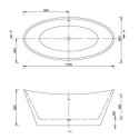 Wanna Wolnostojąca Monya 170x80 cm Czarno Biała WS208-BW Emporia Wanna Wolnostojąca Monya 170x80 cm Czarno Biała WS208-BW Emporia