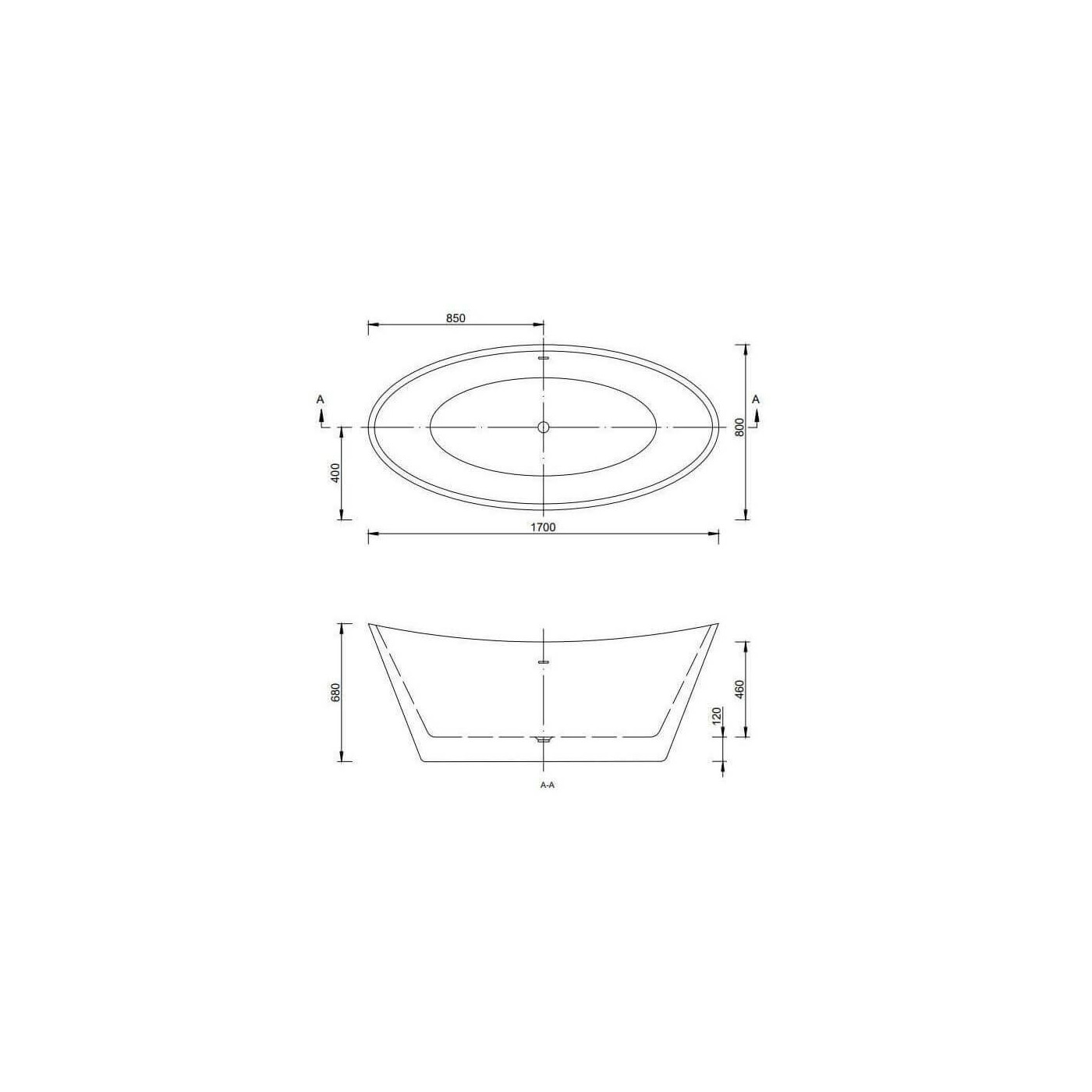 Wanna Wolnostojąca Monya 170x80 cm Czarno Biała WS208-BW Emporia Wanna Wolnostojąca Monya 170x80 cm Czarno Biała WS208-BW Emporia