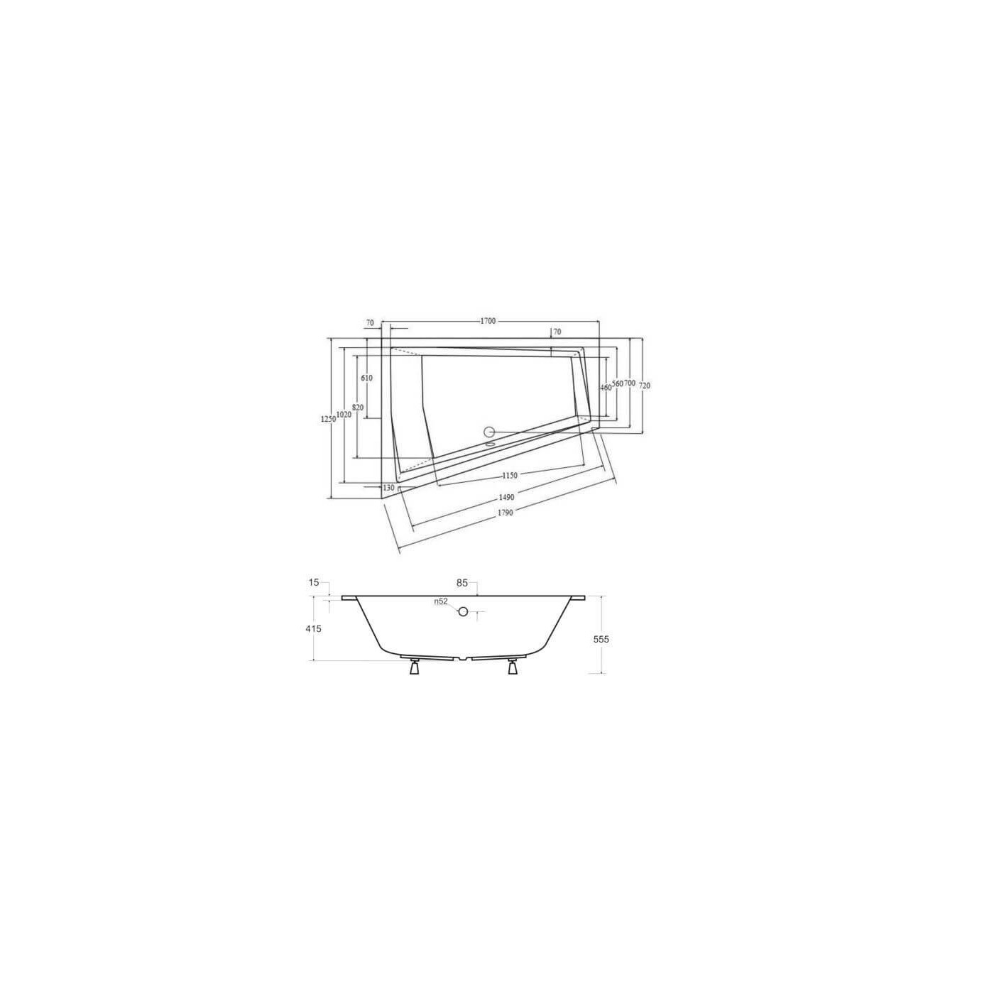 Wanna Do Zabudowy Alvi Duo BS-WAID-170-L 170x125 Emporia Wanna Do Zabudowy Alvi Duo BS-WAID-170-L 170x125 Emporia