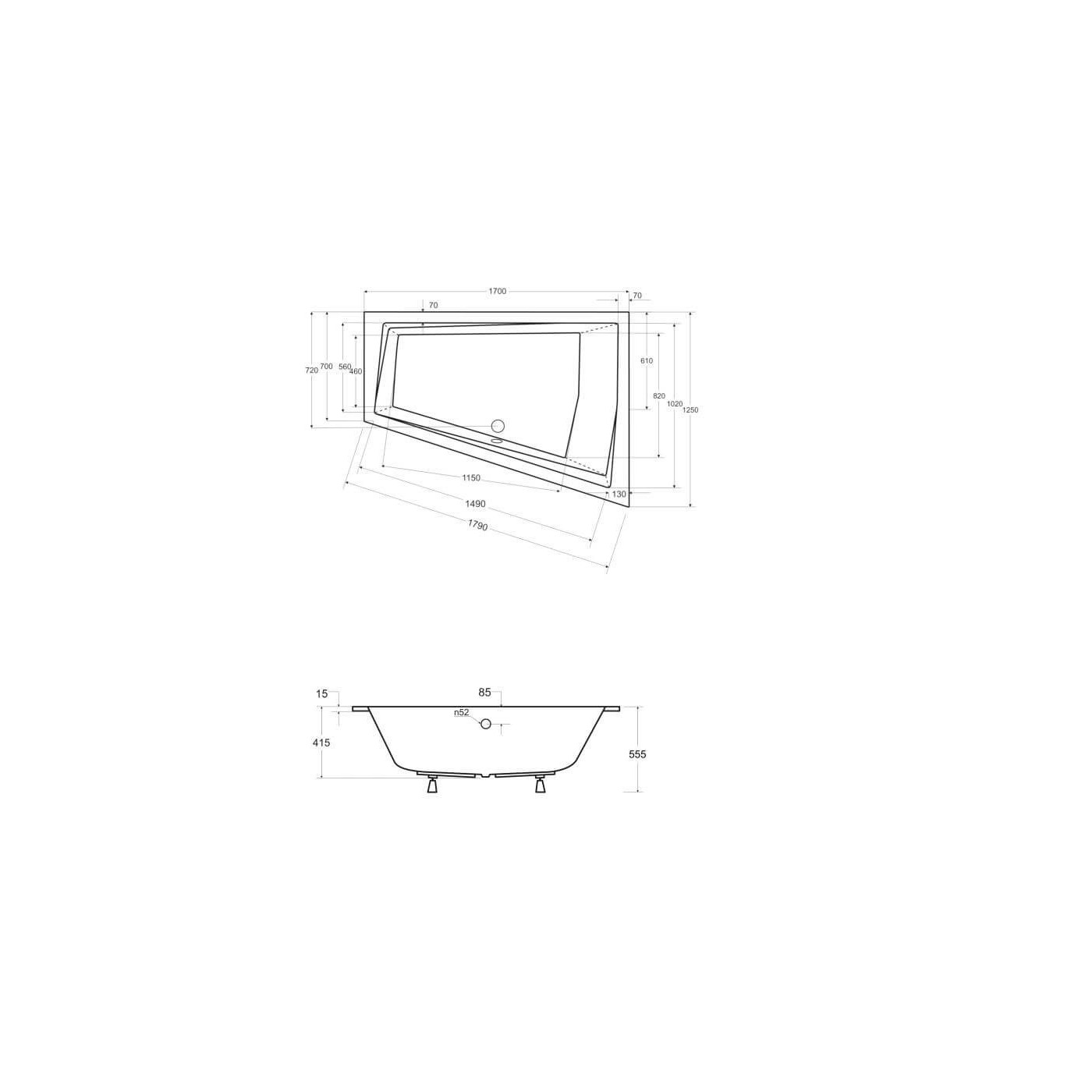 Wanna Do Zabudowy Alvi Duo BS-WAID-170-P 170x125 Emporia Wanna Do Zabudowy Alvi Duo BS-WAID-170-P 170x125 Emporia