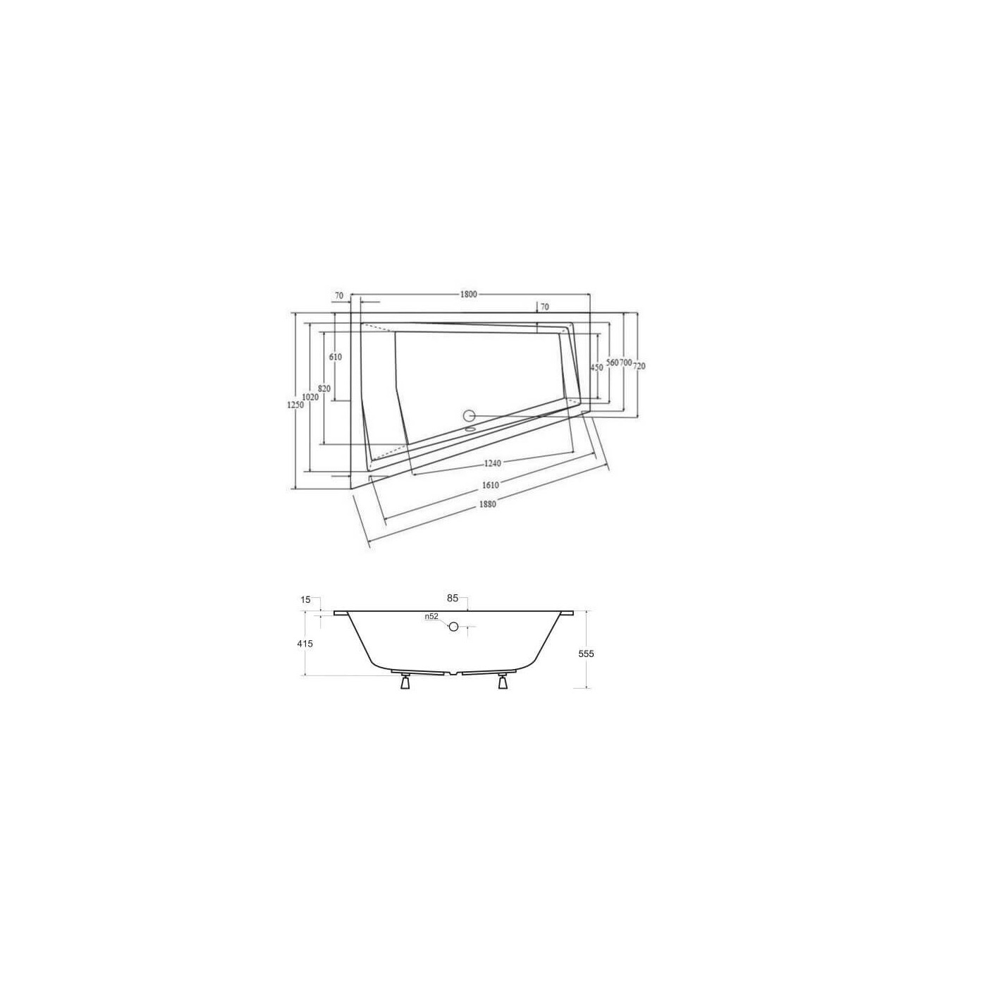 Wanna Do Zabudowy Alvi Duo BS-WAID-180-L 180x125 Emporia Wanna Do Zabudowy Alvi Duo BS-WAID-180-L 180x125 Emporia