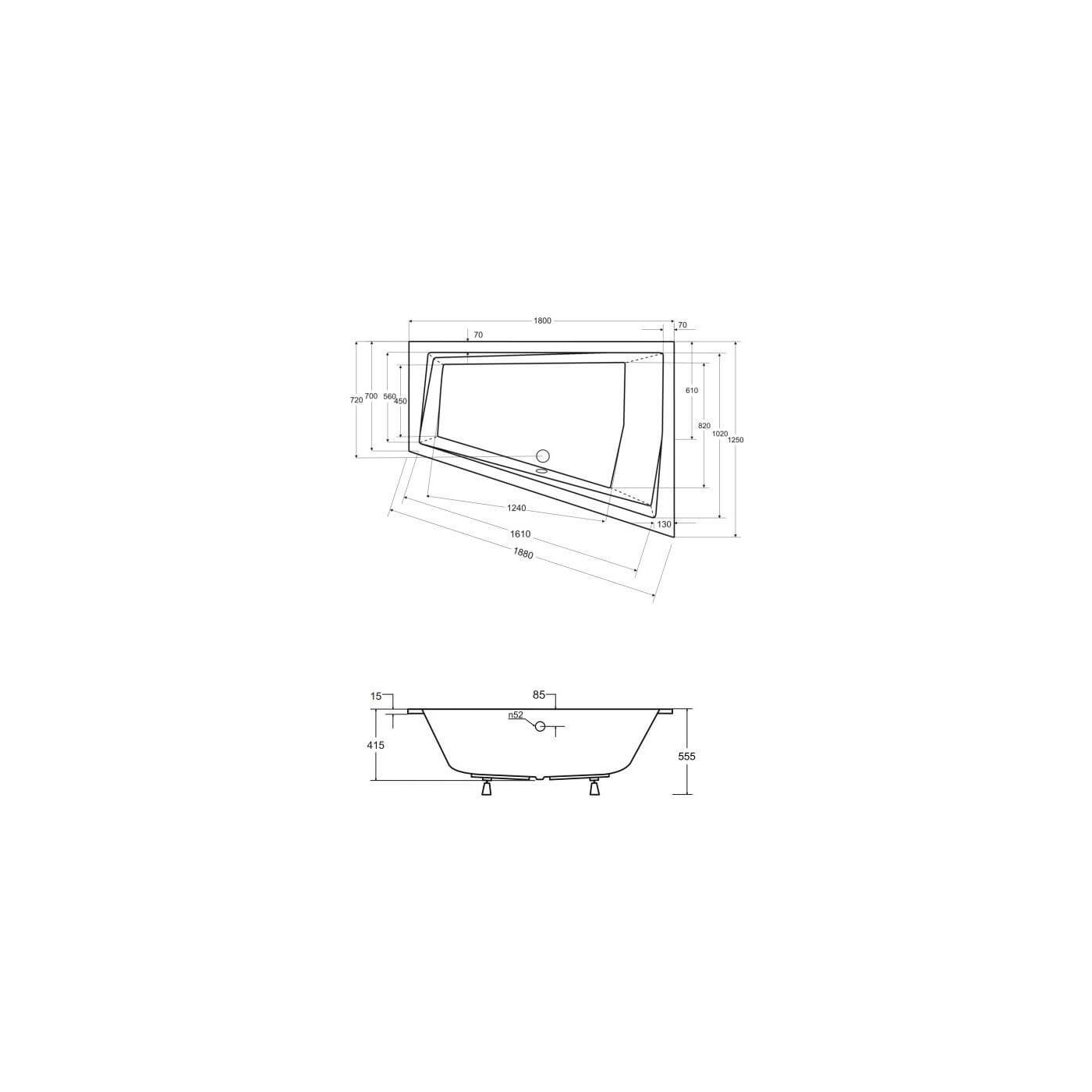 Wanna Do Zabudowy Alvi Duo BS-WAID-180-P 180x125 Emporia Wanna Do Zabudowy Alvi Duo BS-WAID-180-P 180x125 Emporia