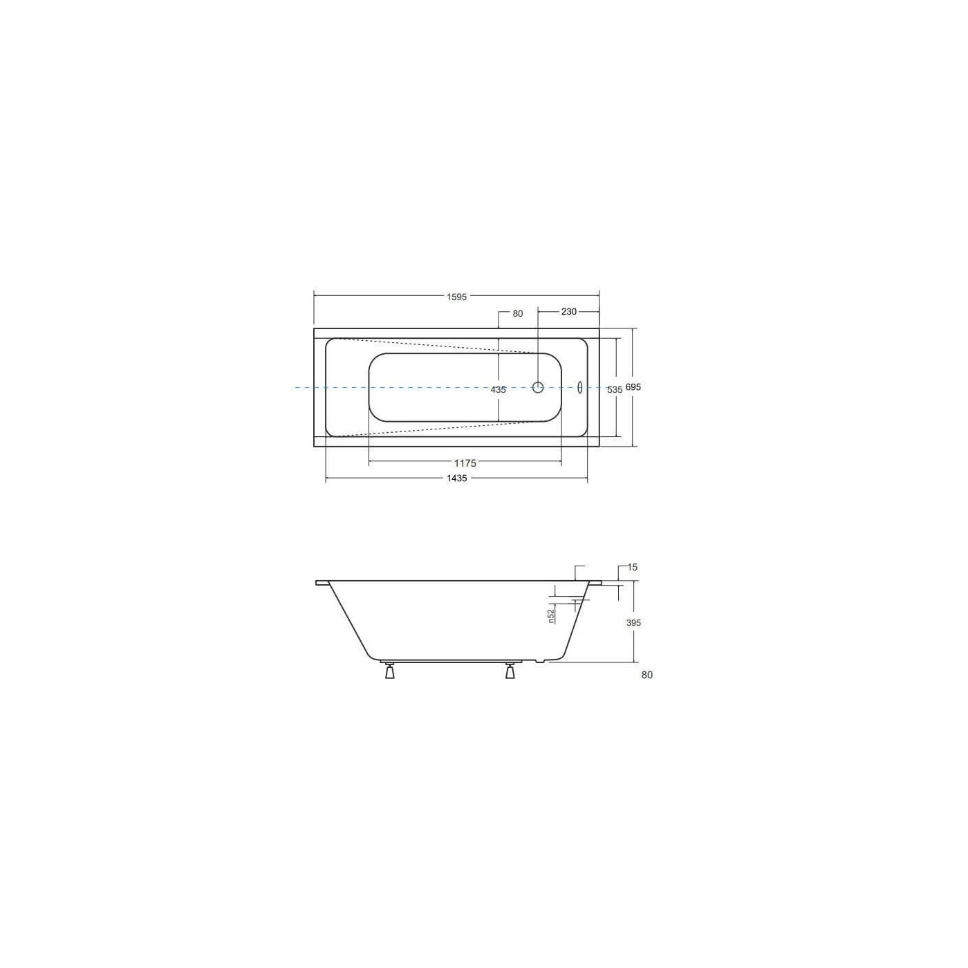 Wanna Do Zabudowy Ellen BS-WAM160 159,5x69,5 Emporia Wanna Do Zabudowy Ellen BS-WAM160 159,5x69,5 Emporia