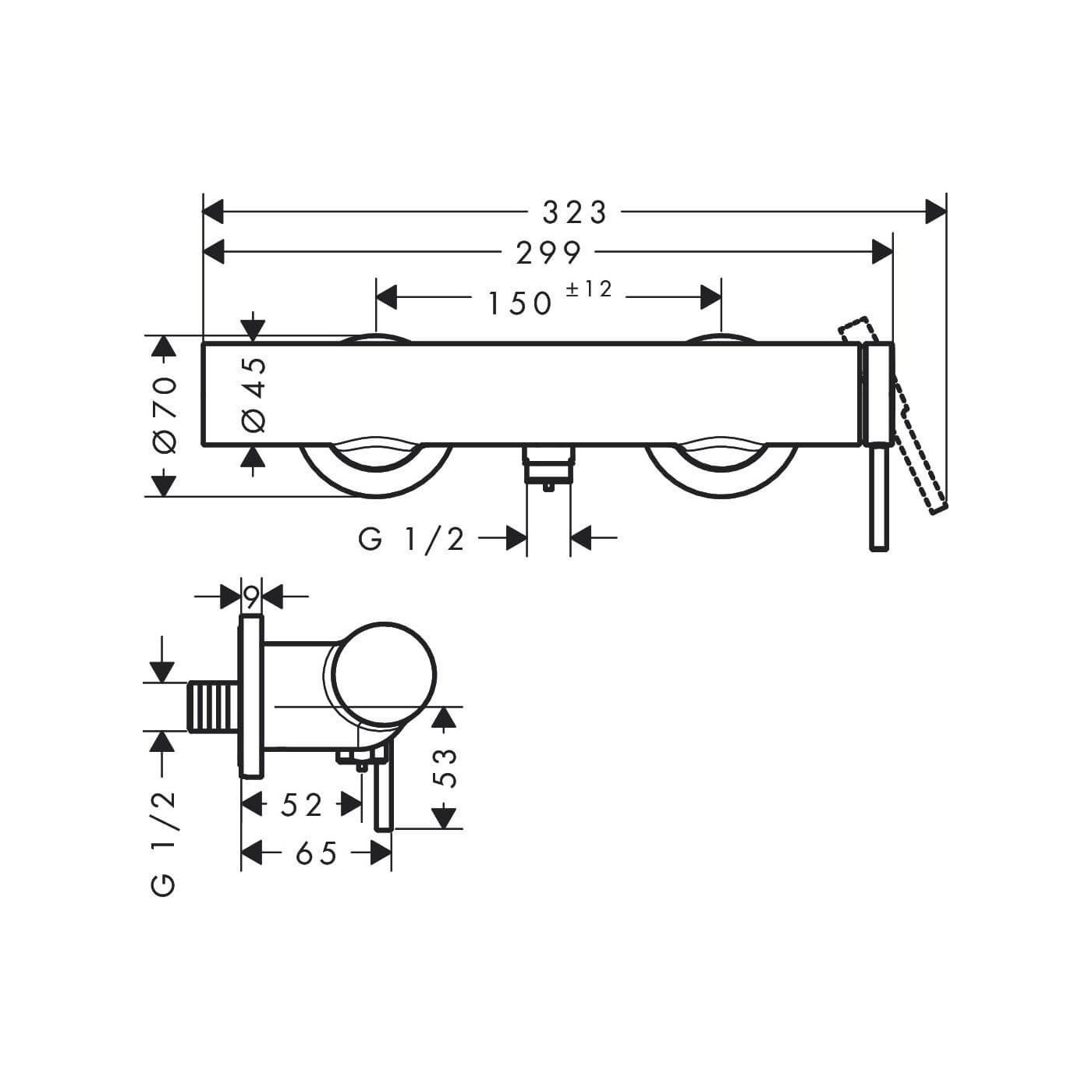 Bateria Prysznicowa Tecturis S Biały Mat 73622700 Hansgrohe Bateria Prysznicowa Tecturis S Biały Mat 73622700 Hansgrohe
