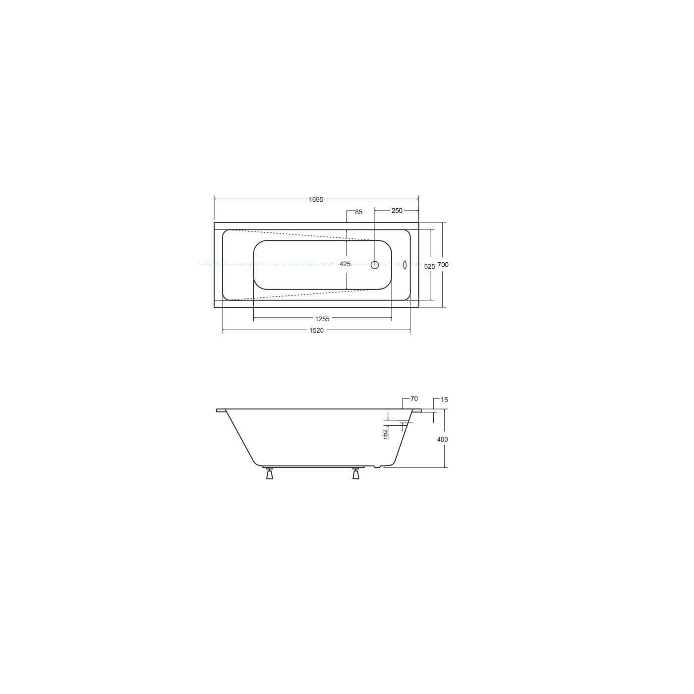 Wanna Do Zabudowy Ellen BS-WAM170 169,5x70 Emporia Wanna Do Zabudowy Ellen BS-WAM170 169,5x70 Emporia
