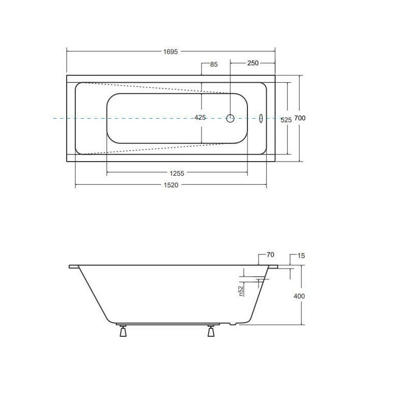 Wanna Do Zabudowy Ellen BS-WAM170 169,5x70 Emporia Wanna Do Zabudowy Ellen BS-WAM170 169,5x70 Emporia