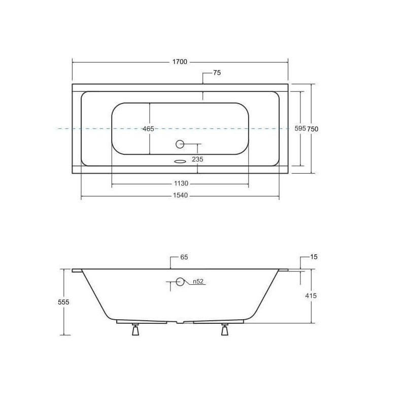 Wanna Do Zabudowy Prima BS-WAQ170 170x75 Emporia Wanna Do Zabudowy Prima BS-WAQ170 170x75 Emporia