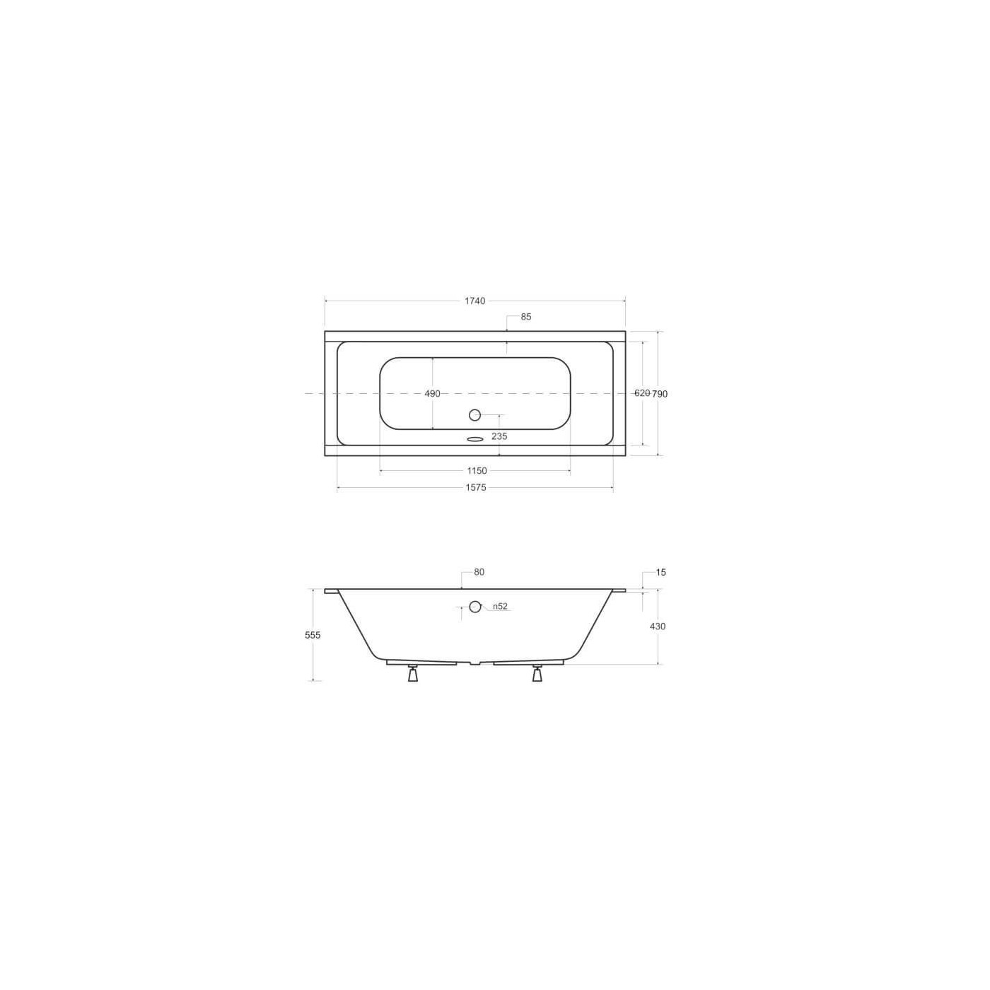 Wanna Do Zabudowy Prima BS-WAQ175 174x79 Emporia Wanna Do Zabudowy Prima BS-WAQ175 174x79 Emporia