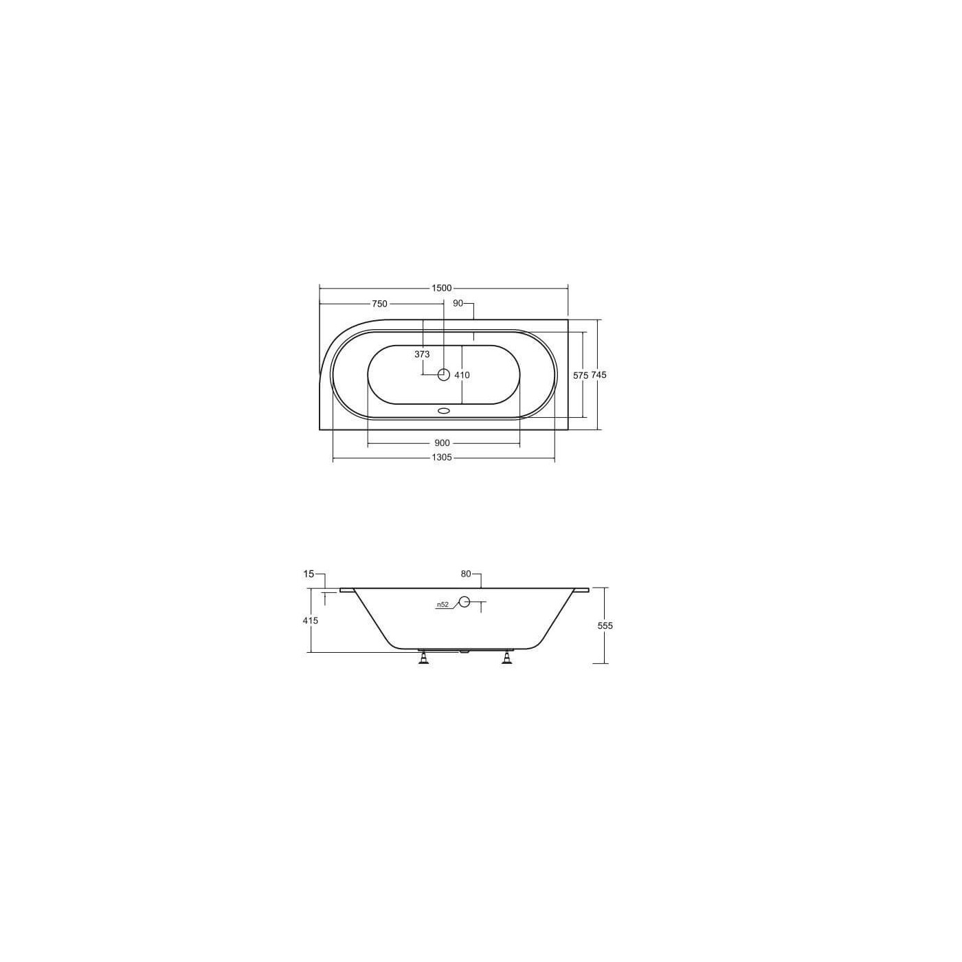 Wanna Do Zabudowy Astrid BS-WAV150-L 150x74,5 Emporia Wanna Do Zabudowy Astrid BS-WAV150-L 150x74,5 Emporia