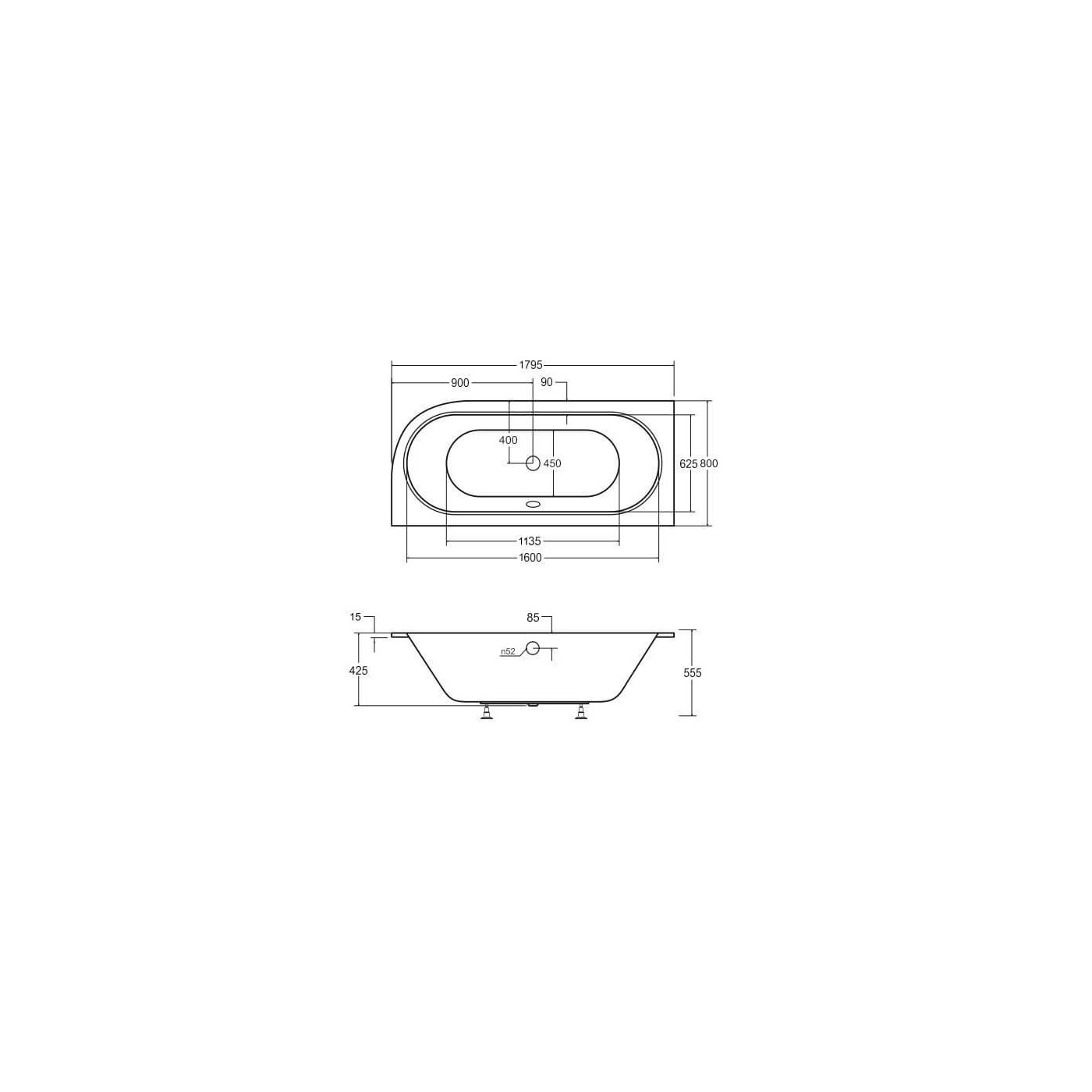 Wanna Do Zabudowy Astrid BS-WAV180-L 179,5x80 Emporia Wanna Do Zabudowy Astrid BS-WAV180-L 179,5x80 Emporia