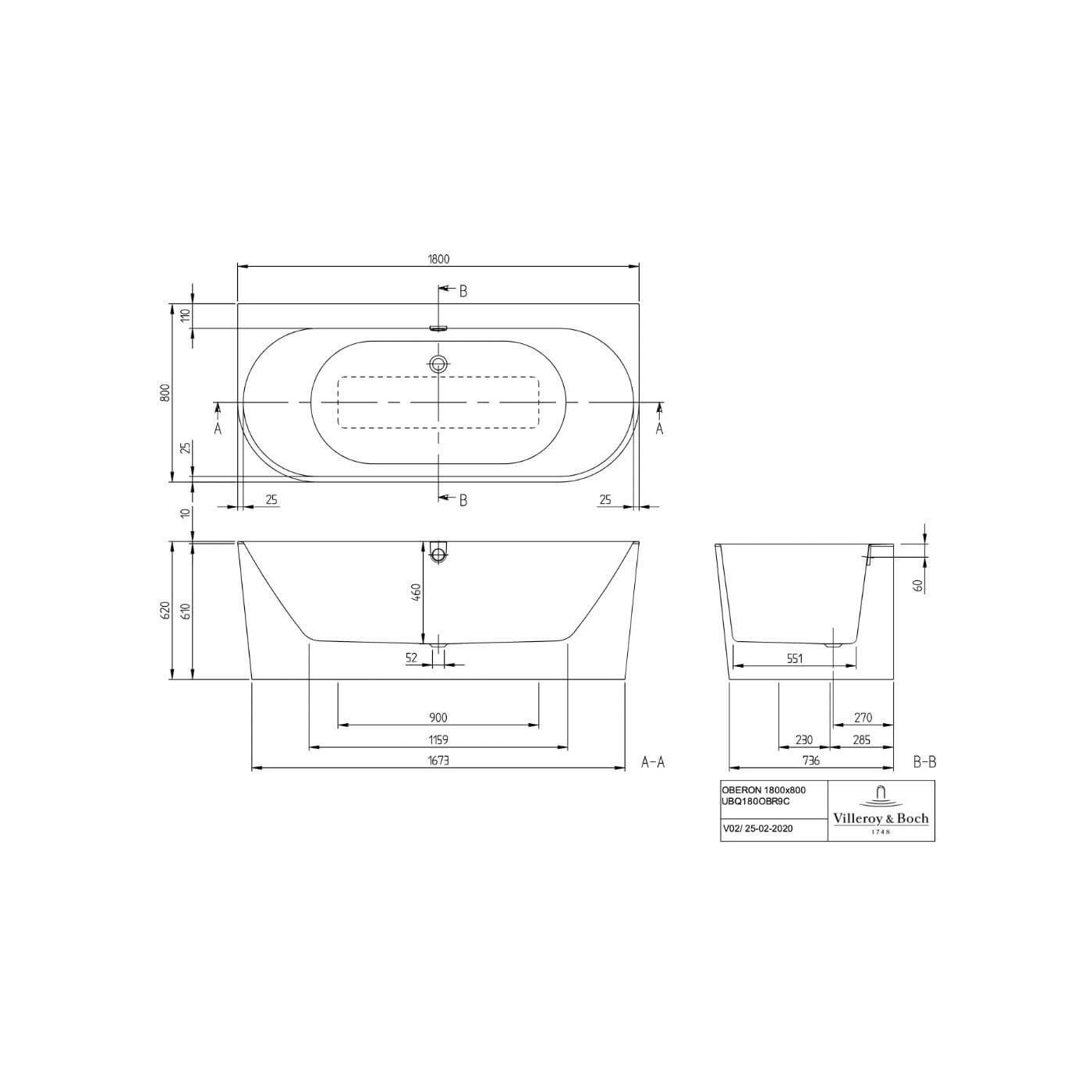 Wanna Przyścienna Oberon 2.0 180x80 Weiss Alpin UBQ180OBR9CD00V-01 Villeroy&Boch Wanna Przyścienna Oberon 2.0 180x80 Weiss Alpin UBQ180OBR9CD00V-01 Villeroy&Boch