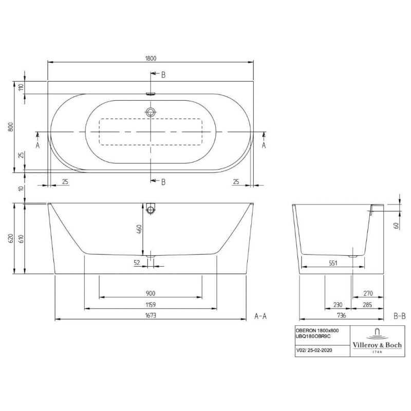 Wanna Przyścienna Oberon 2.0 180x80 Weiss Alpin UBQ180OBR9CD00V-01 Villeroy&Boch Wanna Przyścienna Oberon 2.0 180x80 Weiss Alpin UBQ180OBR9CD00V-01 Villeroy&Boch