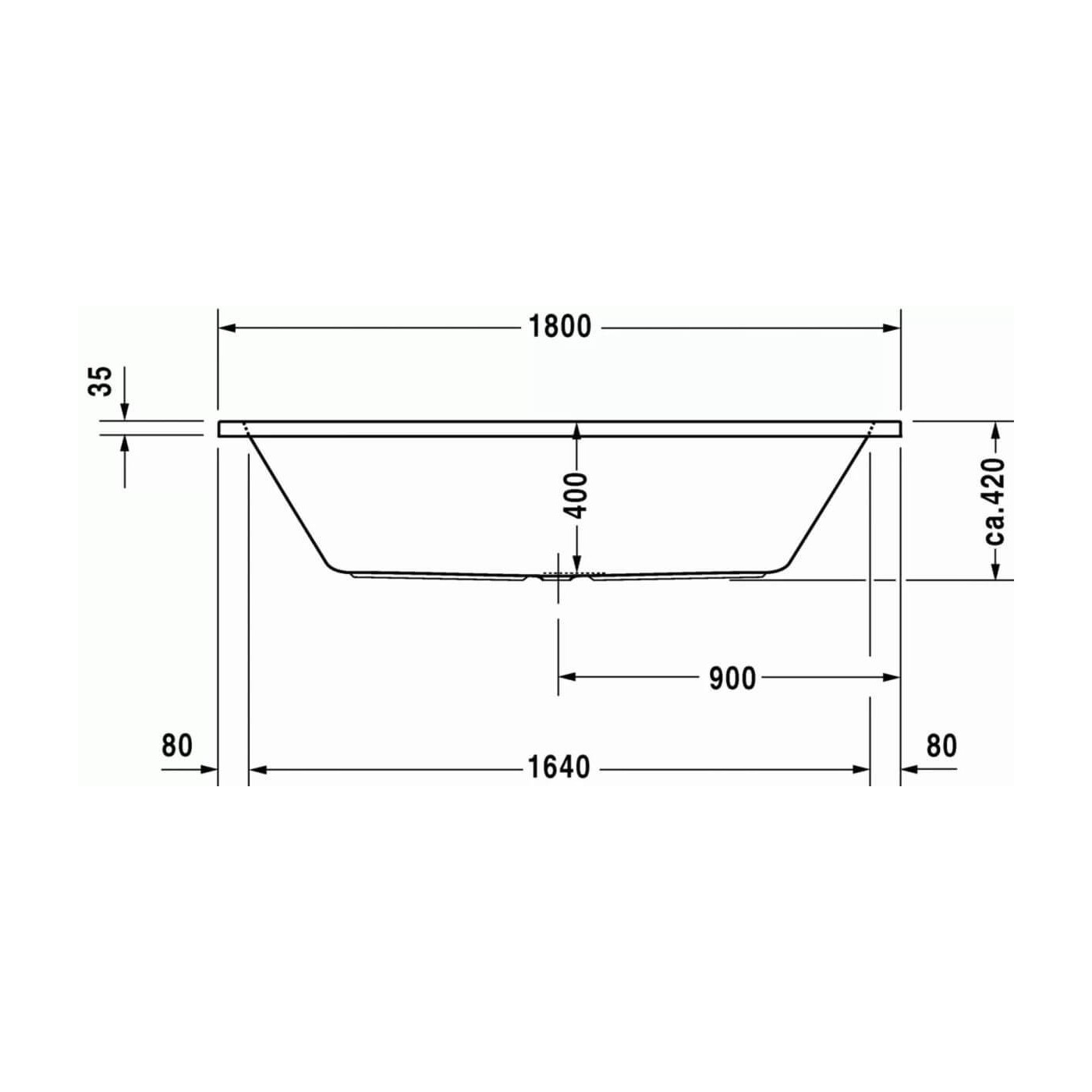 Wanna Prostokątna D-Code 180x80 700101000000000 Duravit Wanna Prostokątna D-Code 180x80 700101000000000 Duravit