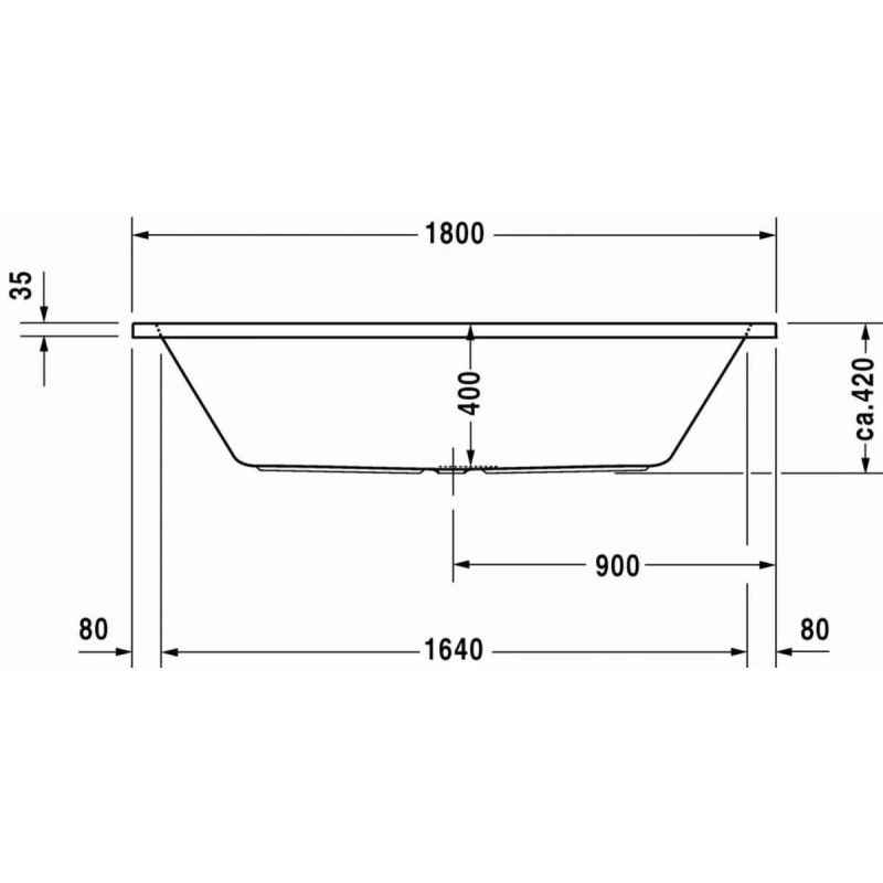 Wanna Prostokątna D-Code 180x80 700101000000000 Duravit Wanna Prostokątna D-Code 180x80 700101000000000 Duravit