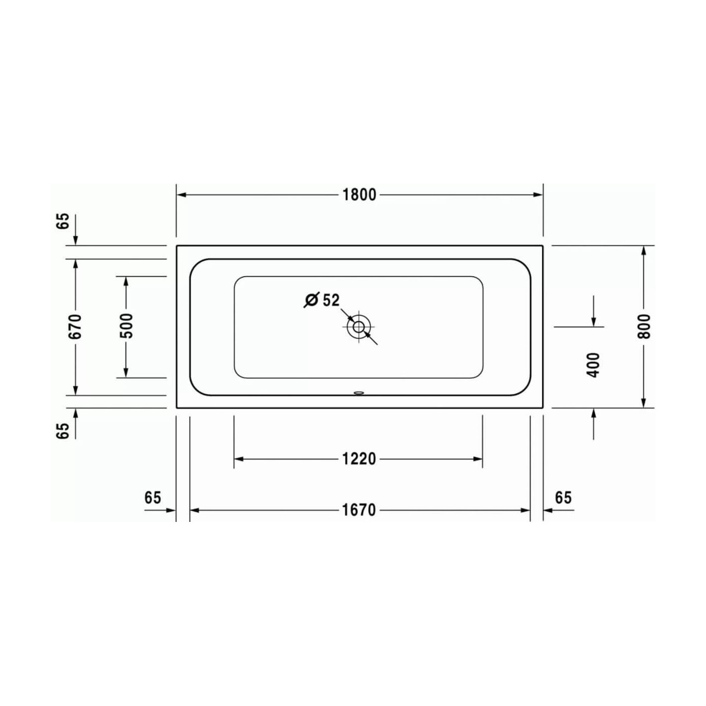 Wanna Prostokątna D-Code 180x80 700101000000000 Duravit Wanna Prostokątna D-Code 180x80 700101000000000 Duravit
