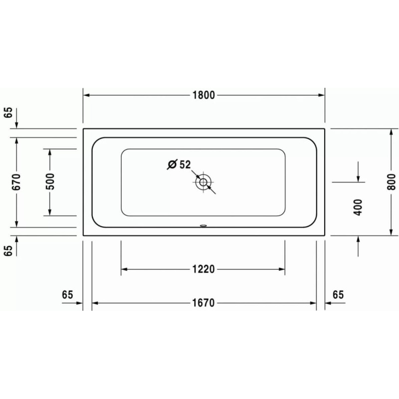 Wanna Prostokątna D-Code 180x80 700101000000000 Duravit Wanna Prostokątna D-Code 180x80 700101000000000 Duravit