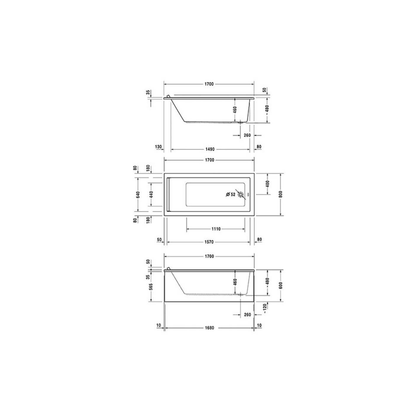 Wanna Prostokątna Starck 170x80 700336000000000 Duravit Wanna Prostokątna Starck 170x80 700336000000000 Duravit
