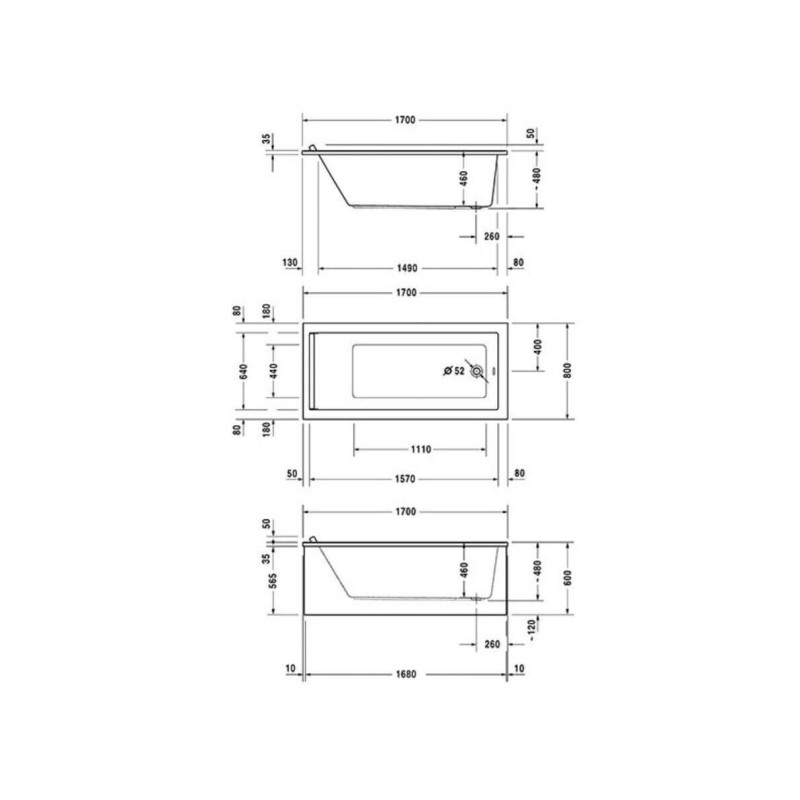Wanna Prostokątna Starck 170x80 700336000000000 Duravit Wanna Prostokątna Starck 170x80 700336000000000 Duravit