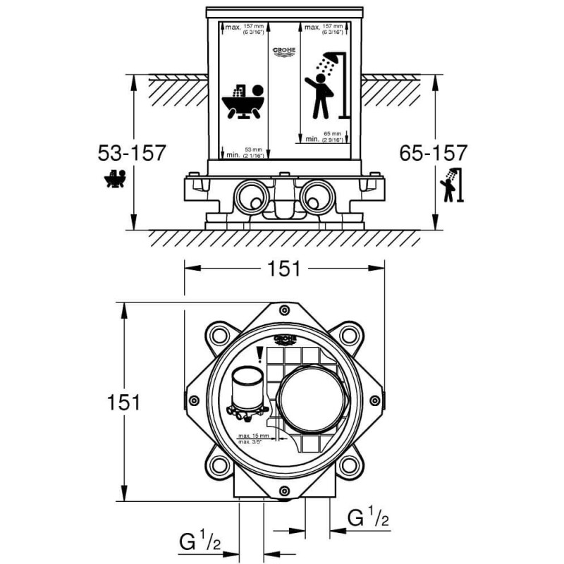 Element Montażowy Do Baterii Wolnostojących 45984001 Grohe Element Montażowy Do Baterii Wolnostojących 45984001 Grohe