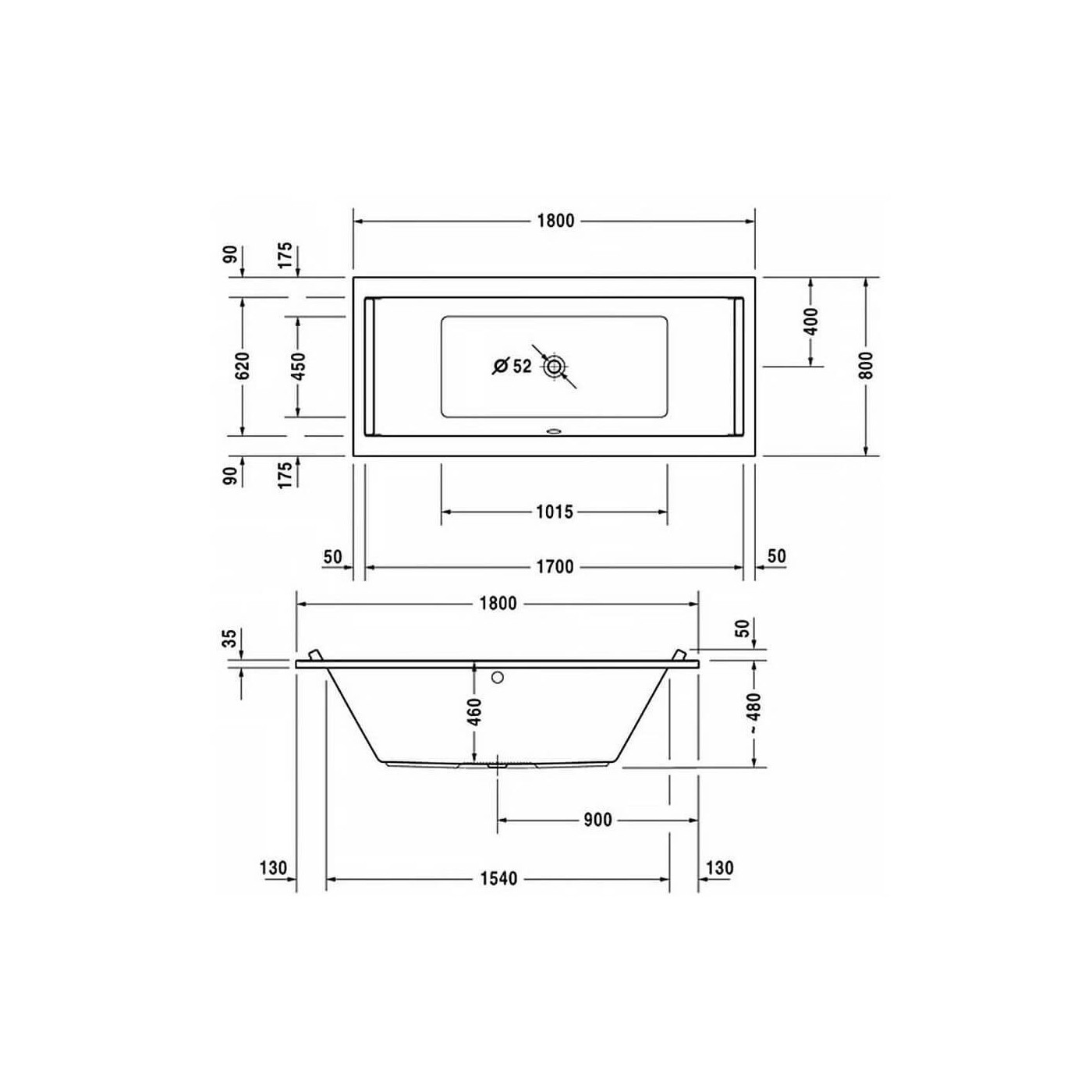 Wanna Prostokątna Starck 180x80 700338000000000 Duravit Wanna Prostokątna Starck 180x80 700338000000000 Duravit