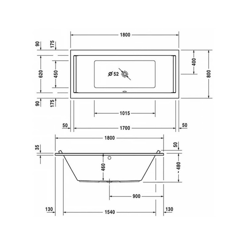 Wanna Prostokątna Starck 180x80 700338000000000 Duravit Wanna Prostokątna Starck 180x80 700338000000000 Duravit