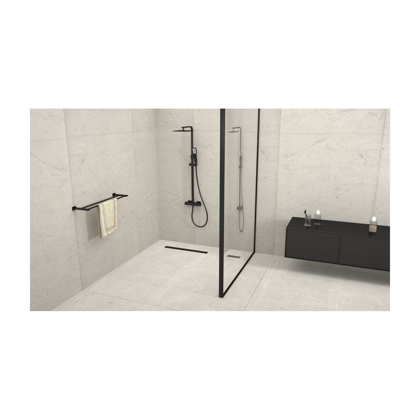 Odpływ Liniowy Mare Drain 1150470BM 70 Black Matt Bevisa Odpływ Liniowy Mare Drain 1150470BM 70 Black Matt Bevisa