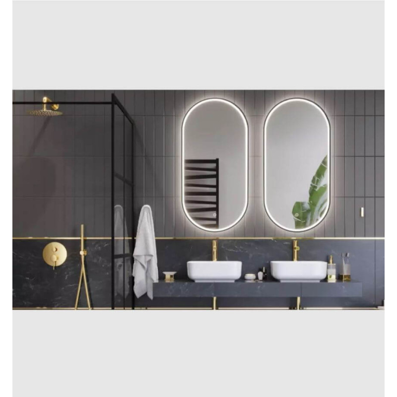 Lustro Owalne Corido Led Czarny DOEX.CO100.050.BL Excellent Lustro Owalne Corido Led Czarny DOEX.CO100.050.BL Excellent