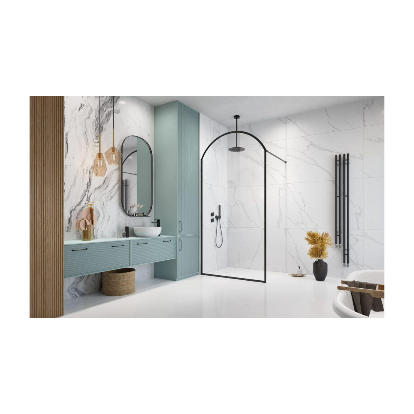 Kabina Prysznicowa Walk-In Volta II Czarny Lewy 10201016-54-56L Radaway Kabina Prysznicowa Walk-In Volta II Czarny Lewy 10201016-54-56L Radaway