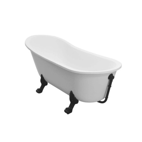 Wanna Wolnostojąca Olaya 160 Biała + Nogi Czarne Besco