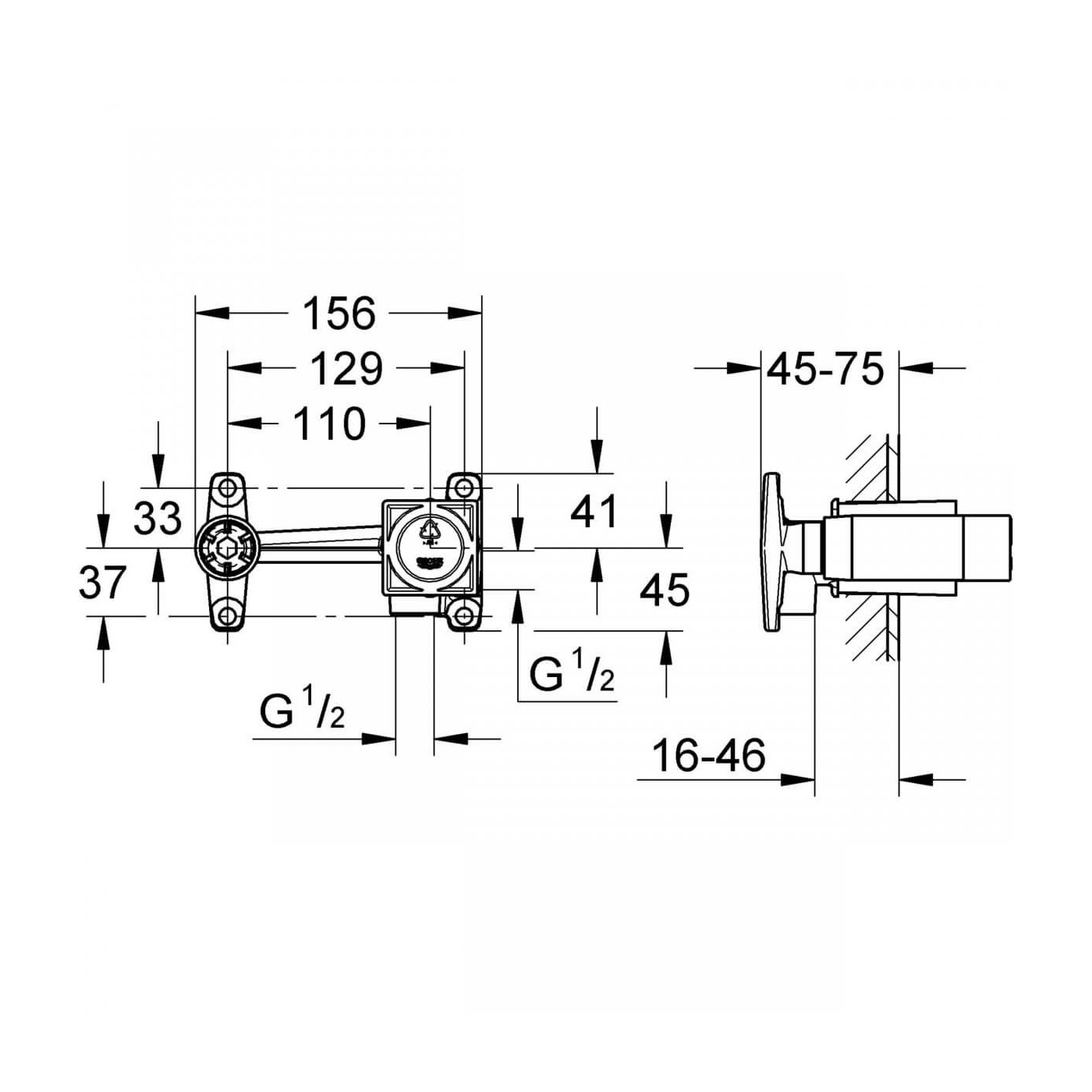 Jednouchwytowy Element Do Zabudowy Podtynkowej Do 2-otworowej Baterii Umywalkowej 23200000 Grohe Jednouchwytowy Element Do Zabudowy Podtynkowej Do 2-otworowej Baterii Umywalkowej 23200000 Grohe