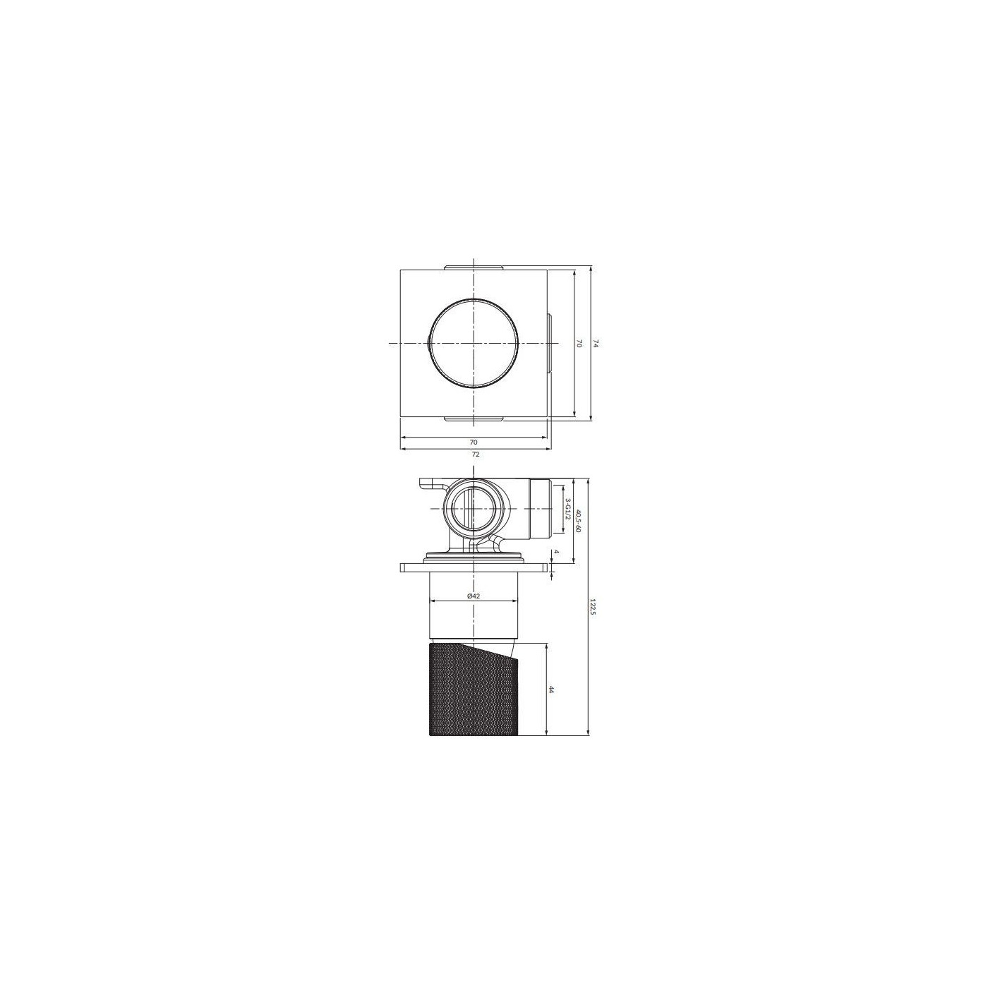 Bateria Prysznicowa Podtynkowa Contour Miedź Szczotkowana CT8045CPB Omnires Bateria Prysznicowa Podtynkowa Contour Miedź Szczotkowana CT8045CPB Omnires