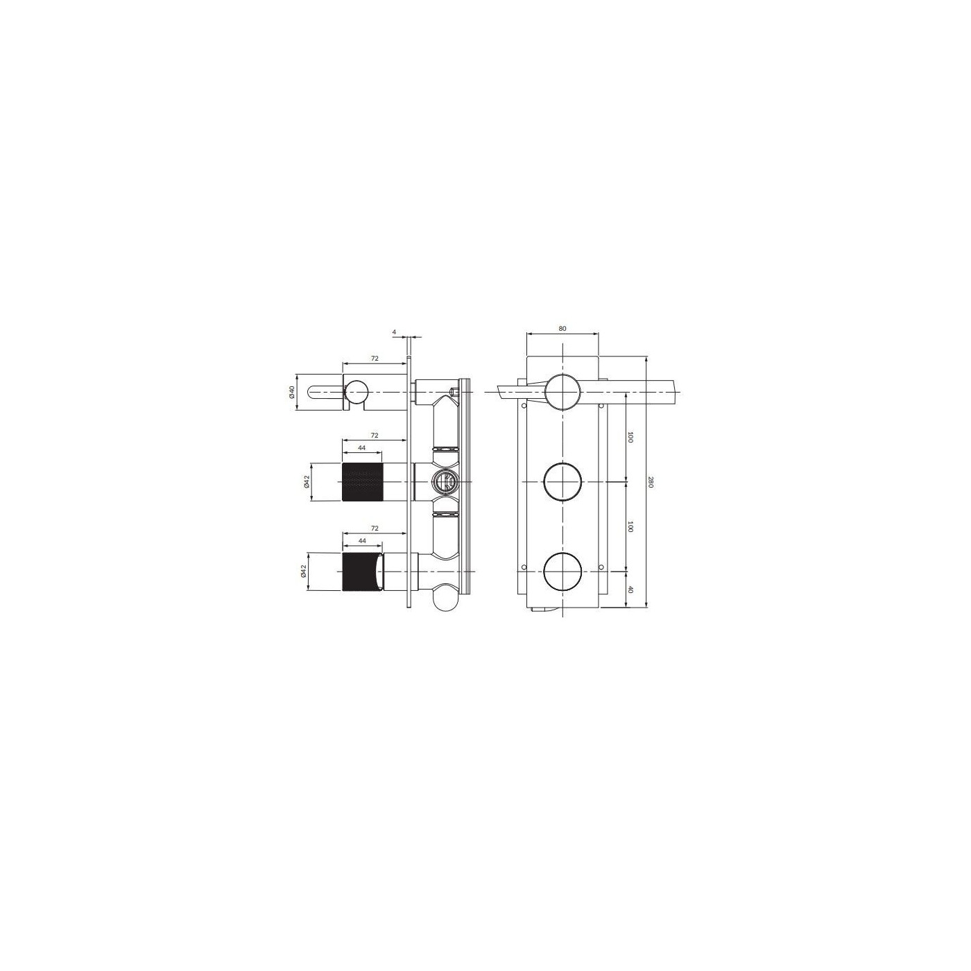 Bateria Wannowo-Prysznicowa Contour Miedź Szczotkowana CT8035/1CPB Omnires Bateria Wannowo-Prysznicowa Contour Miedź Szczotkowana CT8035/1CPB Omnires