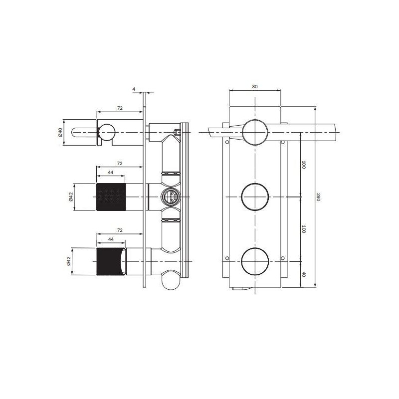 Bateria Wannowo-Prysznicowa Contour Miedź Szczotkowana CT8035/1CPB Omnires Bateria Wannowo-Prysznicowa Contour Miedź Szczotkowana CT8035/1CPB Omnires