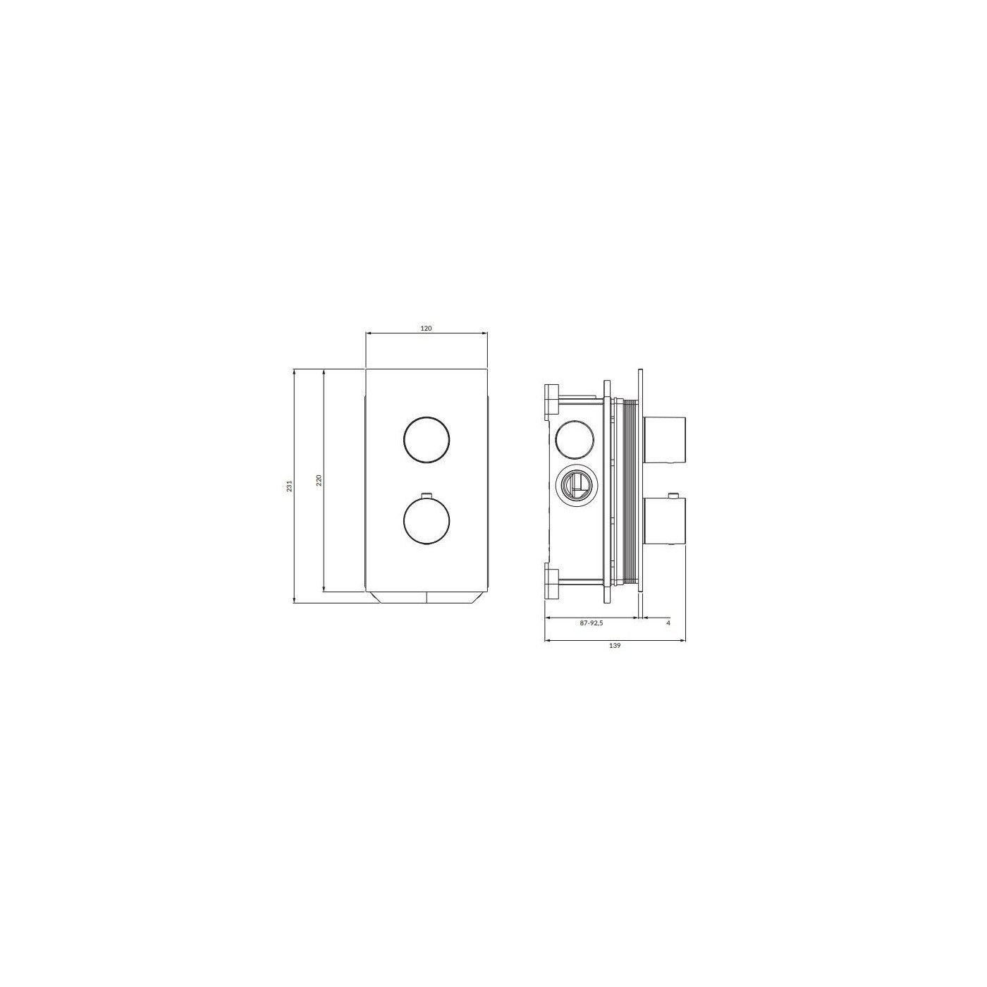 Bateria Wannowo-Prysznicowa Termostatyczna Contour Miedź Szczotkowana CT8036CPB Omnires Bateria Wannowo-Prysznicowa Termostatyczna Contour Miedź Szczotkowana CT8036CPB Omnires