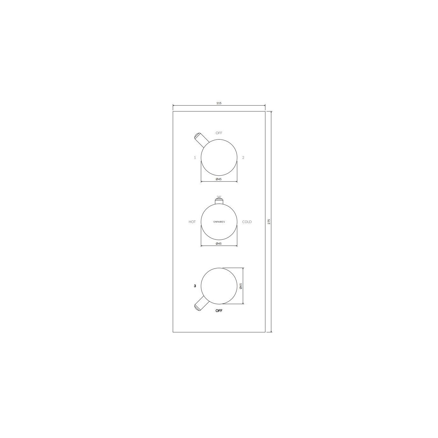 Bateria Wannowo-Prysznicowa Termostatyczna Y Chrom Y1238/KROCR Omnires Bateria Wannowo-Prysznicowa Termostatyczna Y Chrom Y1238/KROCR Omnires