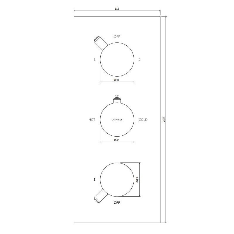 Bateria Wannowo-Prysznicowa Termostatyczna Y Chrom Y1238/KROCR Omnires Bateria Wannowo-Prysznicowa Termostatyczna Y Chrom Y1238/KROCR Omnires