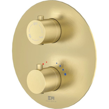 Bateria Prysznicowo-Wannowa Termostatyczna Fly Złoty Szczotkowany 03043GN Emporia