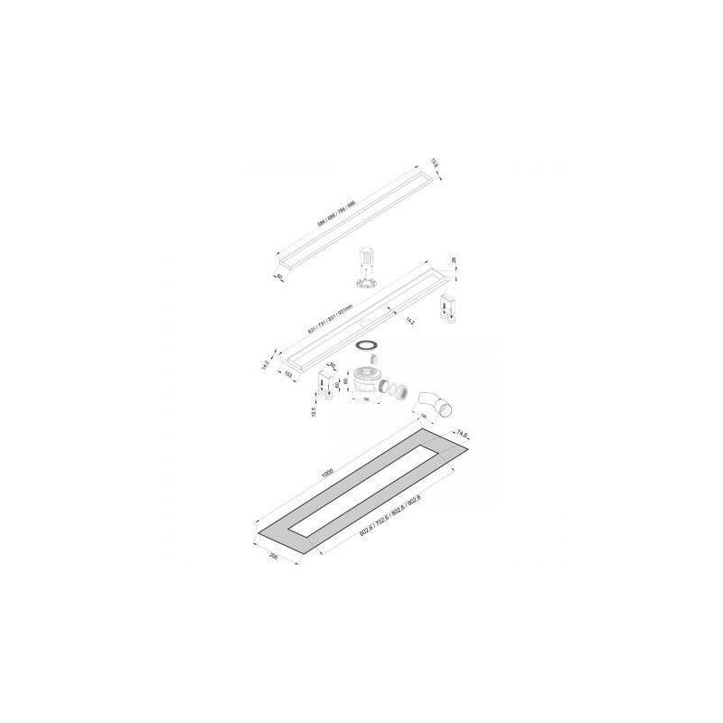 Odpływ Liniowy Langan 80 cm z Kołnierzem 30003000 Oltens Odpływ Liniowy Langan 80 cm z Kołnierzem 30003000 Oltens