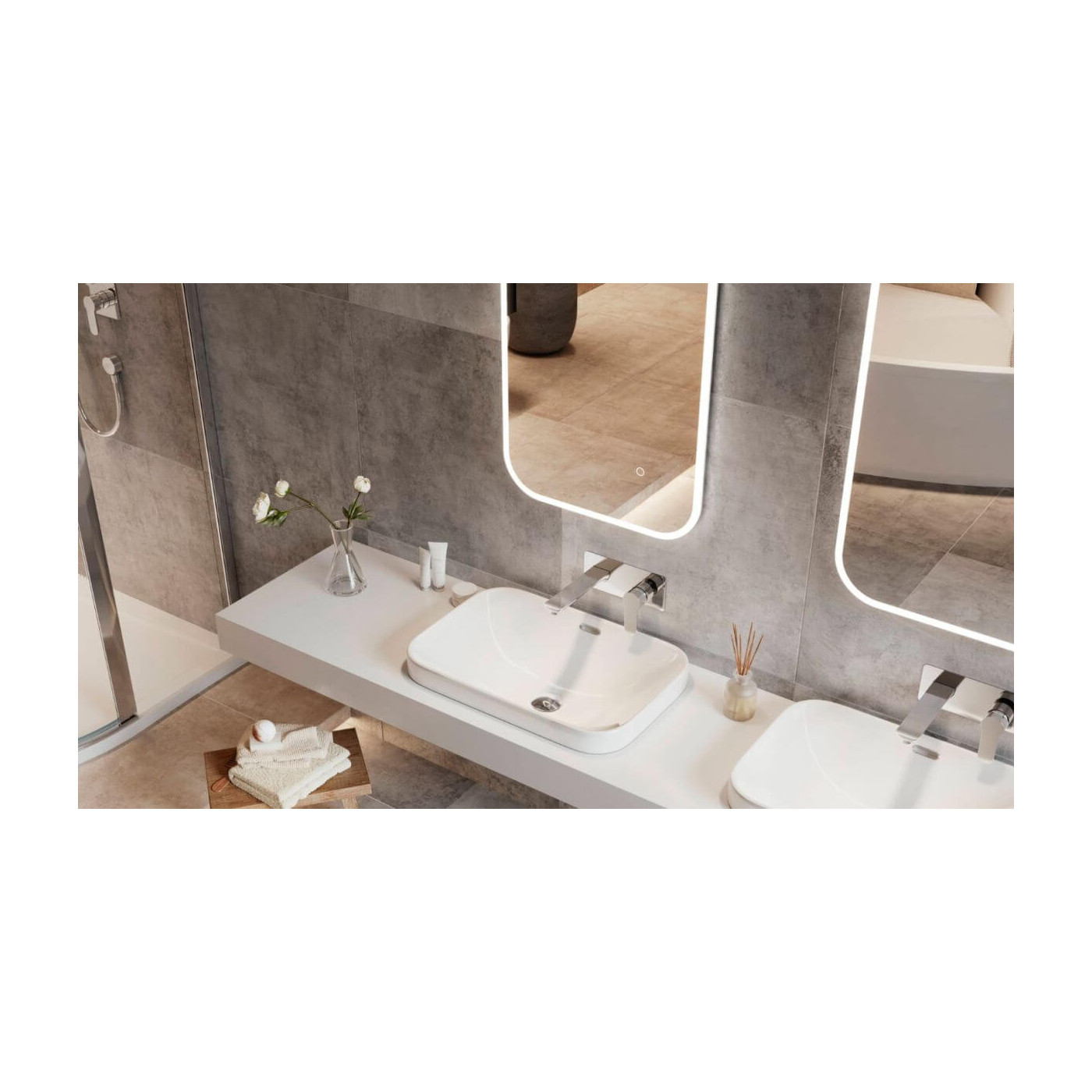 Lustro Lumiro LED Prostokątne Z Matą Grzewczą 80x50 DOEX.LU080.050.AC Excellent Lustro Lumiro LED Prostokątne Z Matą Grzewczą 80x50 DOEX.LU080.050.AC Excellent