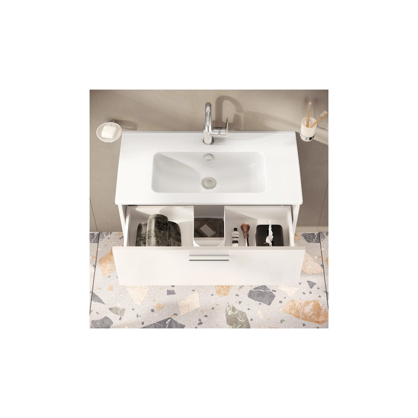 Szafka Z Umywalką Mia 66139 79x39x59,6 Cm Biały Połysk Vitra Szafka Z Umywalką Mia 66139 79x39x59,6 Cm Biały Połysk Vitra