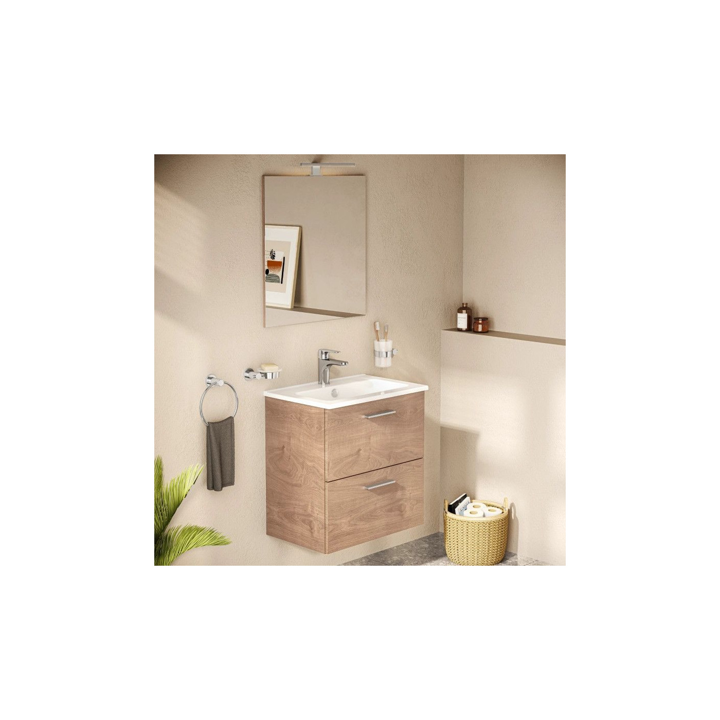 Szafka Z Umywalką Mia 67776 59x39x59,6 Cm Złoty Dąb Vitra Szafka Z Umywalką Mia 67776 59x39x59,6 Cm Złoty Dąb Vitra