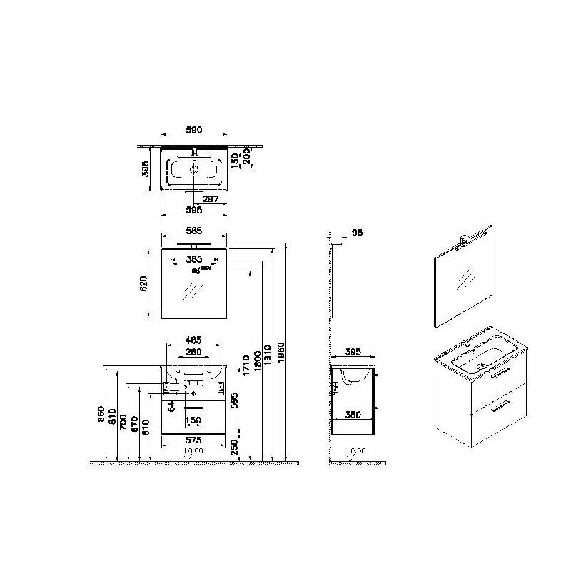 Szafka Z Umywalką Mia 67776 59x39x59,6 Cm Złoty Dąb Vitra Szafka Z Umywalką Mia 67776 59x39x59,6 Cm Złoty Dąb Vitra