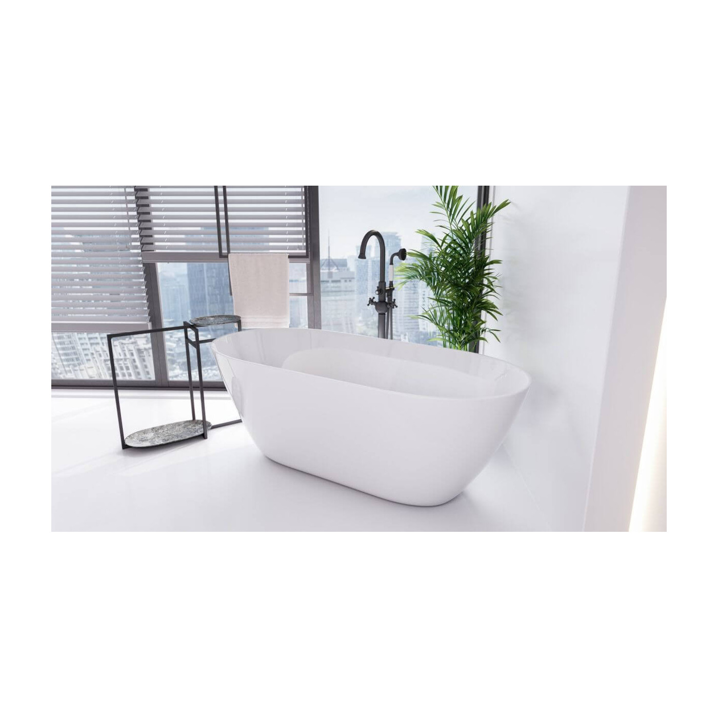 Wanna Wolnostojąca Moya Korek Biały Połysk/Mat 160x70 WMMB-160-MKW Besco Wanna Wolnostojąca Moya Korek Biały Połysk/Mat 160x70 WMMB-160-MKW Besco