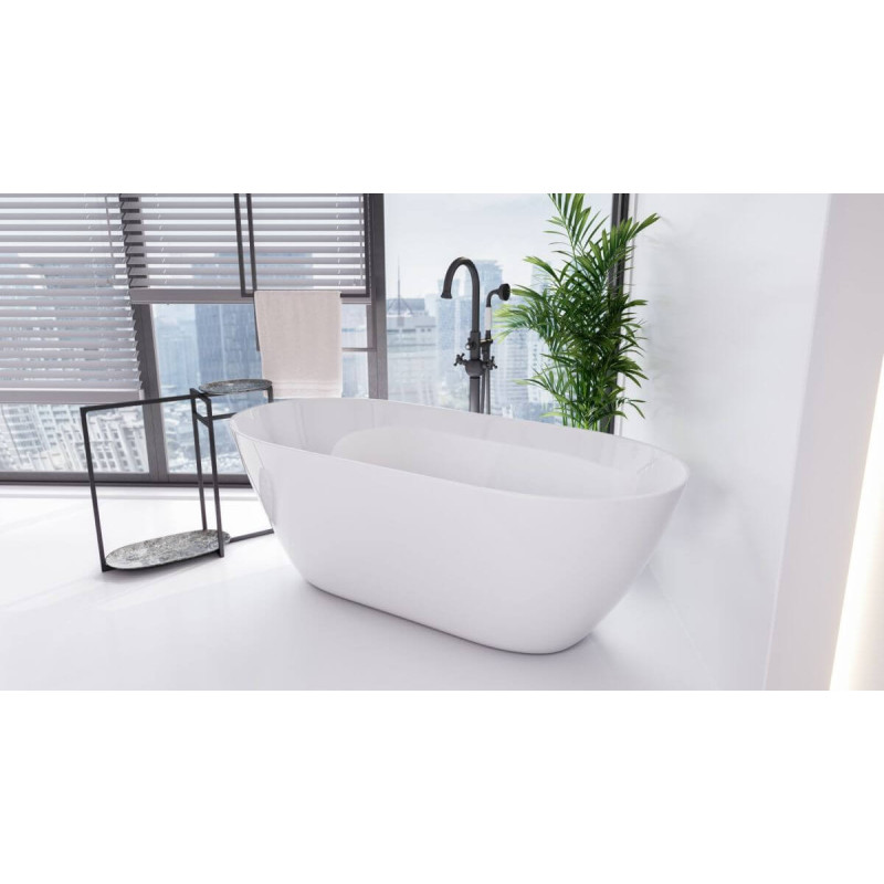 Wanna Wolnostojąca Moya Korek Biały Połysk/Mat 160x70 WMMB-160-MKW Besco Wanna Wolnostojąca Moya Korek Biały Połysk/Mat 160x70 WMMB-160-MKW Besco