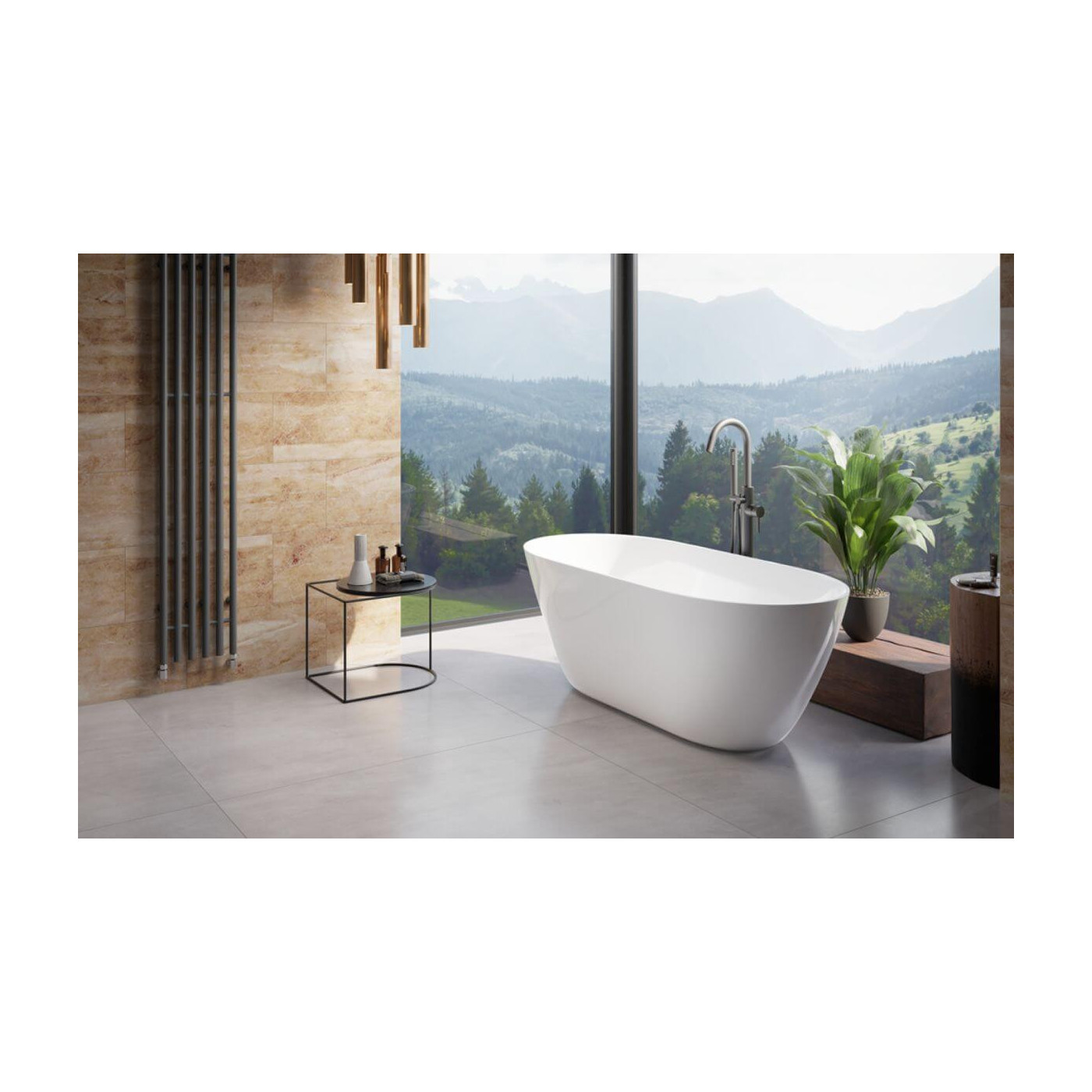 Wanna Wolnostojąca Moya Korek Biały Połysk/Mat 160x70 WMMB-160-MKW Besco Wanna Wolnostojąca Moya Korek Biały Połysk/Mat 160x70 WMMB-160-MKW Besco