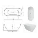 Wanna Wolnostojąca Moya Korek Biały Połysk/Mat 160x70 WMMB-160-MKW Besco Wanna Wolnostojąca Moya Korek Biały Połysk/Mat 160x70 WMMB-160-MKW Besco