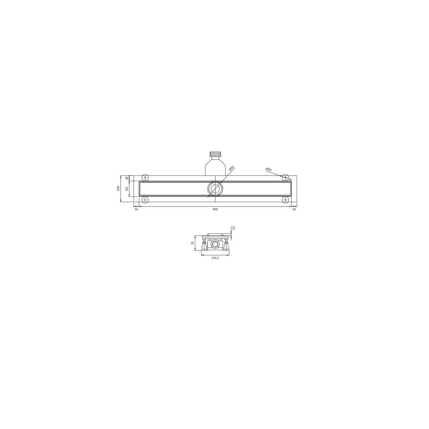 Odpływ Liniowy Lowfix Srebrny 100cm LOWFIX100TSL Omnires Odpływ Liniowy Lowfix Srebrny 100cm LOWFIX100TSL Omnires